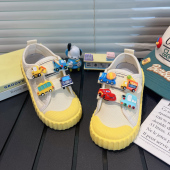 男宝宝入园鞋 男童小汽车帆布鞋 儿童布鞋 幼儿园室内鞋 软底防滑 春款