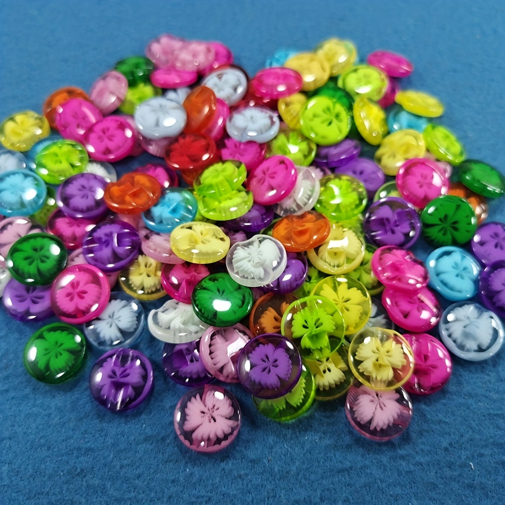 30个混色随机 1.3厘米树脂暗眼衬衫纽扣服饰缝纫配件