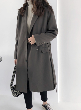 包邮！7097#品质好货！口袋设计厚实气质女长款西装外套   0.98KG