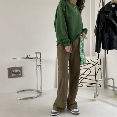 纯色高腰百搭休闲西装裤