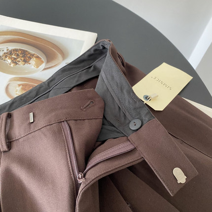 包邮！1603#品质好货！垂坠显瘦直筒高腰纯色西装裤   0.48KG