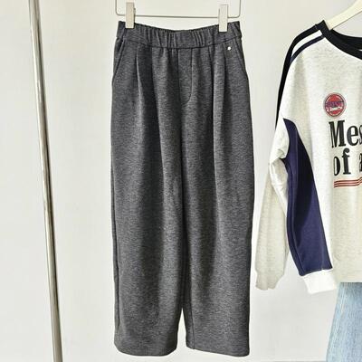 极简主义高腰通勤松紧休闲裤