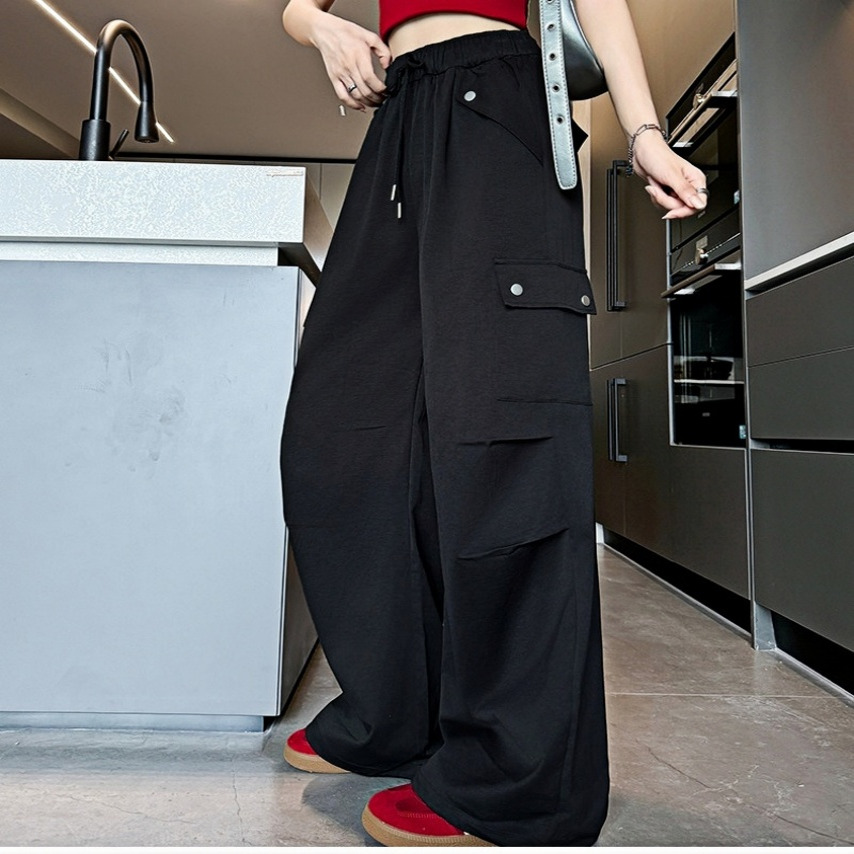 582#美式低腰防晒降落伞裤登山阔腿显瘦运动薄款休闲裤 0.36KG