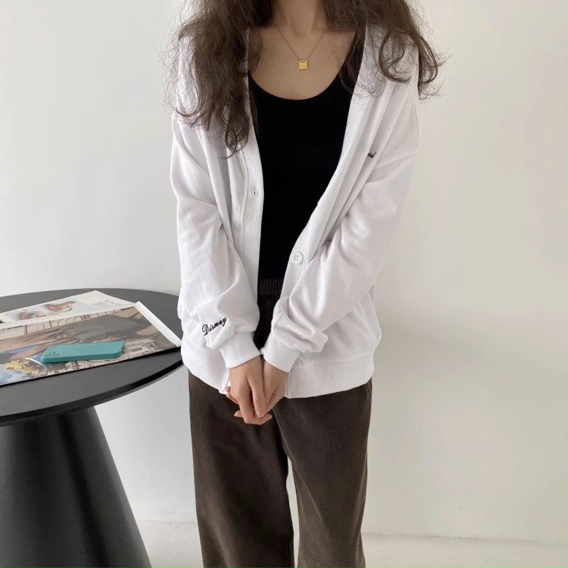 包邮！8007#百搭休闲质感毛圈减龄卡通图案卫衣外套开衫   0.43KG