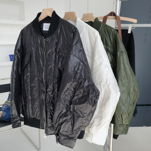 包邮!J1788#90白鸭绒!帅气女棒球服双口袋拉链冬款羽绒服0.67KG