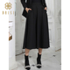 百丝显瘦中长裙气质时尚 2025冬季 新品 百搭通勤黑色a字半身裙女