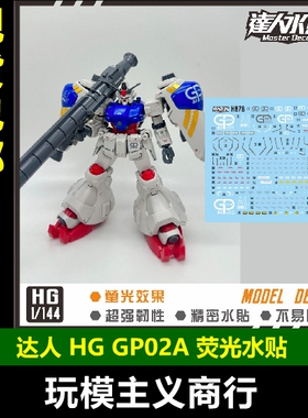 包邮 达人MASTER H076 HGUC 1/144 GP02A GP02 模型 荧光 水贴