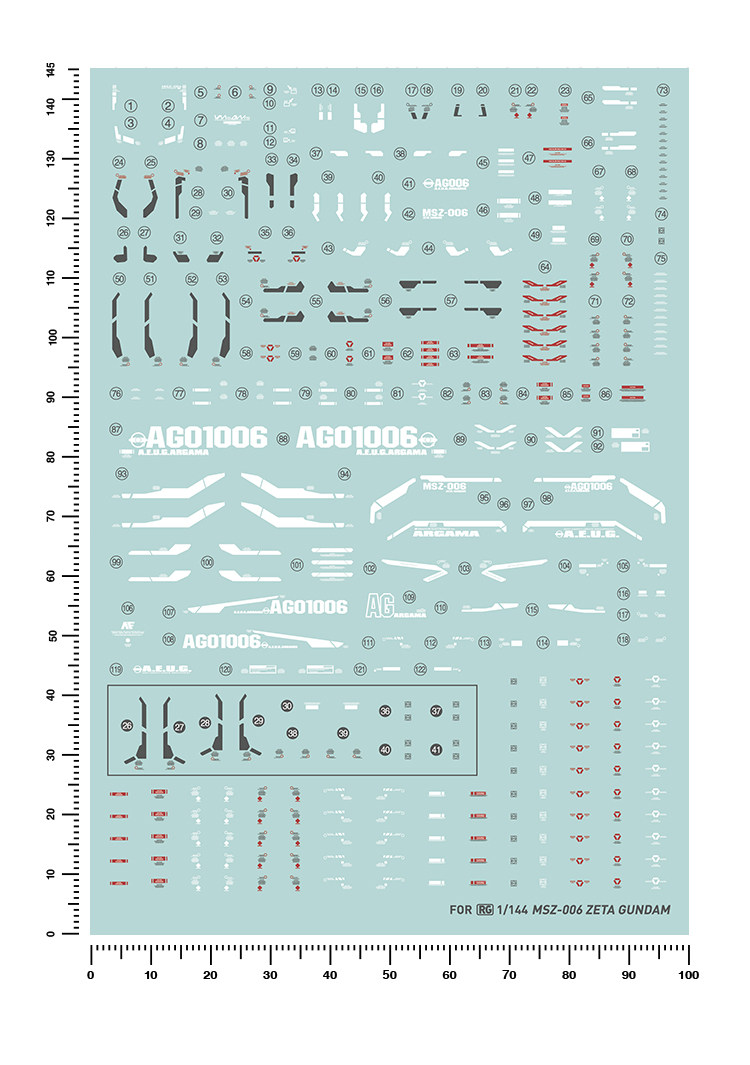 RG Zeta Gundam Special Decals: MSZ-006 1/144 Markings - Taobao product photo 3