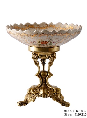 欧式新古典小鸟果盘摆件