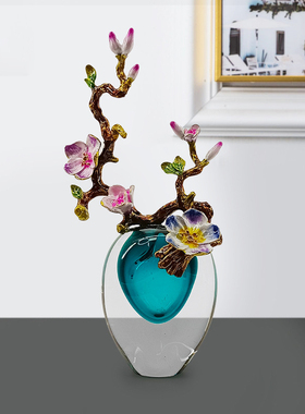 网红高档玻璃花瓶摆件轻奢