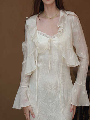 粘胶纤维法式小众设计蕾丝拼接