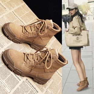 真皮马丁靴女女款2025新款靴子短靴冬季冬天复古厚底登山鞋沙漠靴
