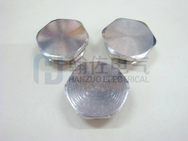 黄铜镀镍M37外螺纹闷盖堵头六角