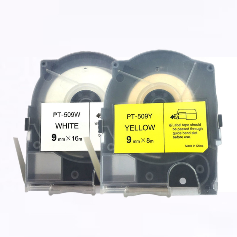 适用MAX线号打印机LM-550APC E贴纸标签纸TP505Y白黄色9W/12mm
