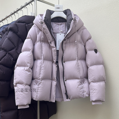 90白鸭绒连帽加厚短款羽绒服女