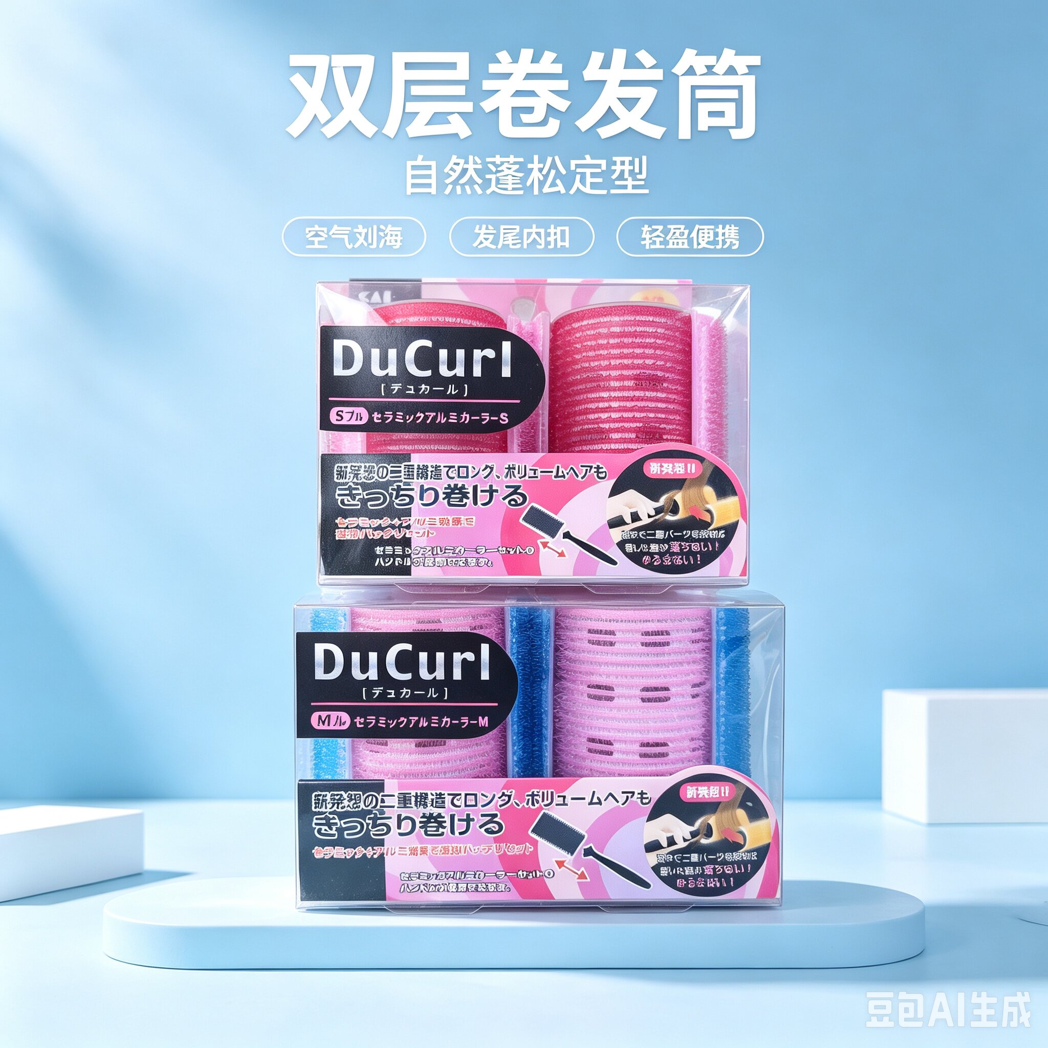 双层自粘不伤发贝印卷发器
