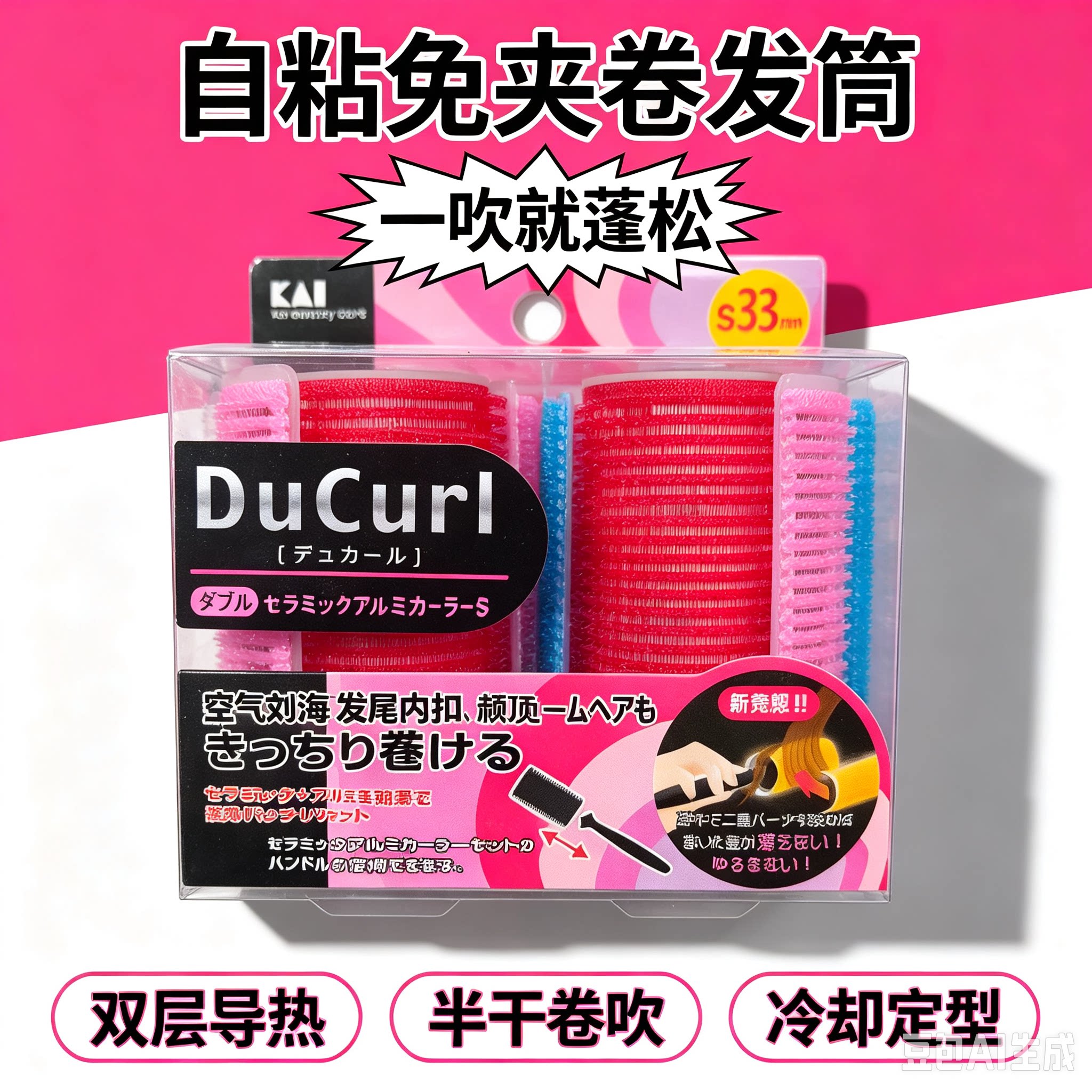 睡觉可用双层八字刘海卷发筒