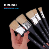 长柄羊毛刷子软毛颜料刷油漆刷水粉水彩底纹刷排刷软毛刷无痕毛刷