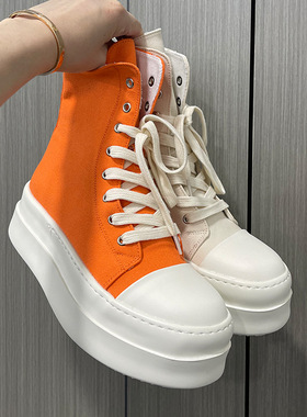 经典高帮潮鞋男网布鞋厚底增高板鞋时尚百搭网红短靴