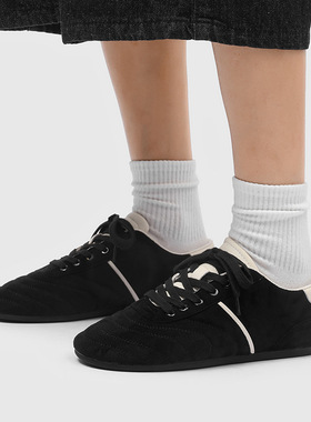 德训鞋春季多巴胺鞋子软底系带运动休闲板鞋黑色