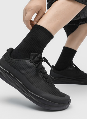 休闲鞋男女夏季透气新款一脚蹬跑步运动鞋时尚单鞋黑色