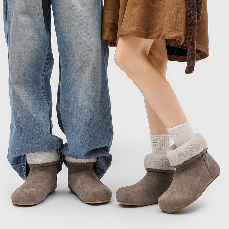 简约多色爆款情侣雪地靴杏色 灰色 卡其 天蓝色