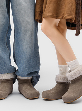 简约多色爆款情侣雪地靴杏色 灰色 卡其 天蓝色