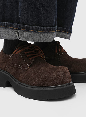 皮鞋新款英伦学院风复古乐福鞋长毛黑色 棕色 蓝色 绿色