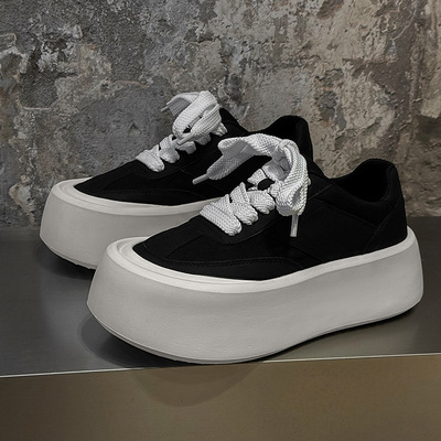 增高CM小白鞋男百搭休闲厚底松糕板鞋透气男鞋黑色