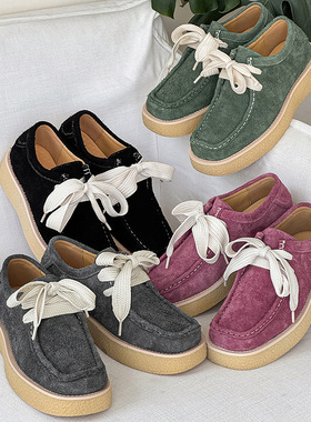 新款夏季男士复古工装厚底增高鞋紫色 黑色 绿色 灰色