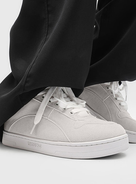 圆头厚底系带增高运动休闲鞋复古百搭情侣板鞋