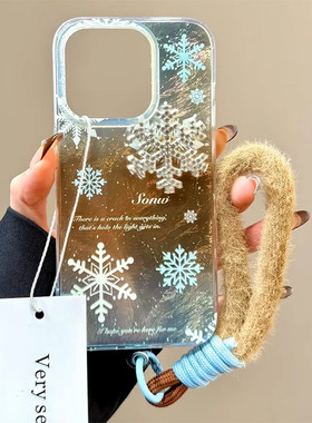 2025韩风ins晕染钻石雪花适用iPhone17promax手机壳苹果15新款14/