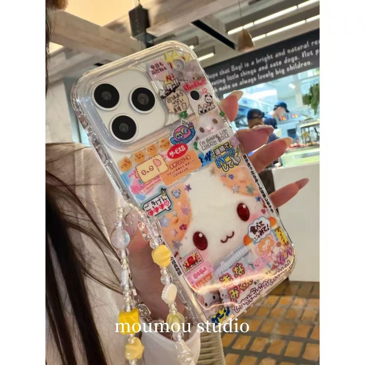 2025韩系可爱满屏棉花糖猫咪适用于苹果17ProMax手机壳保护套