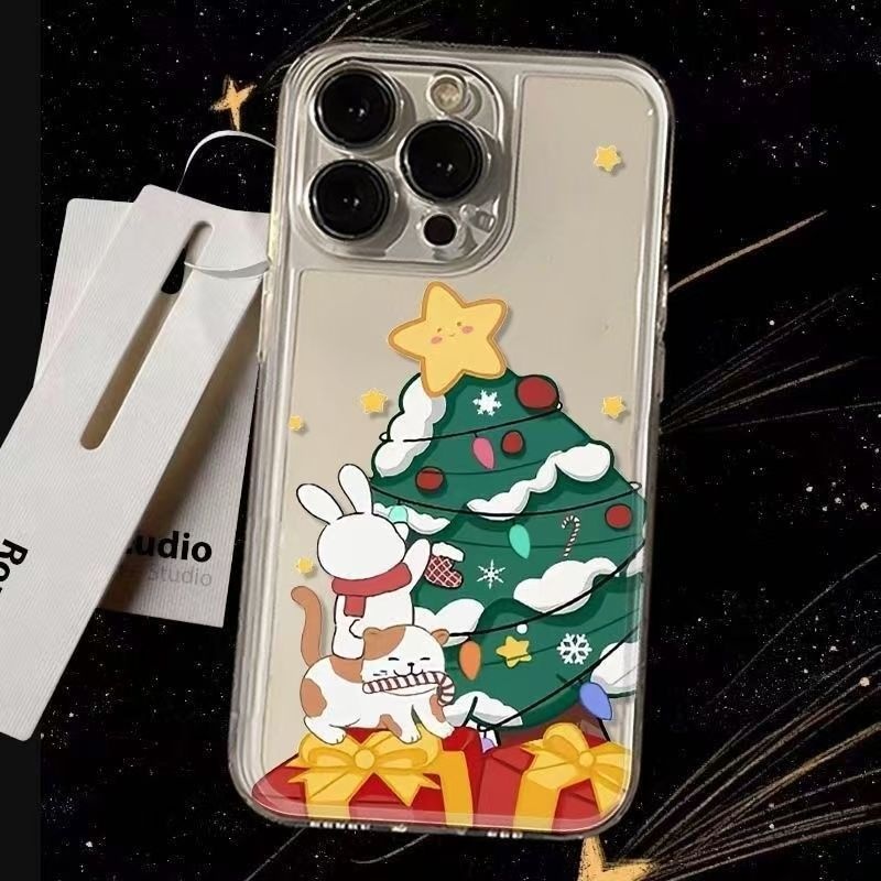 2025圣诞小兔适用苹果17PROMAX手机壳16PRO防摔15PROMAX潮7/8/XR/