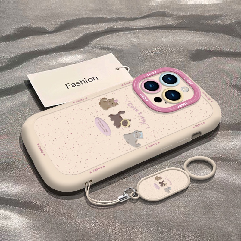 2025咖啡小猫适用苹果15手机壳新款iphone17promax简约13女挂绳16