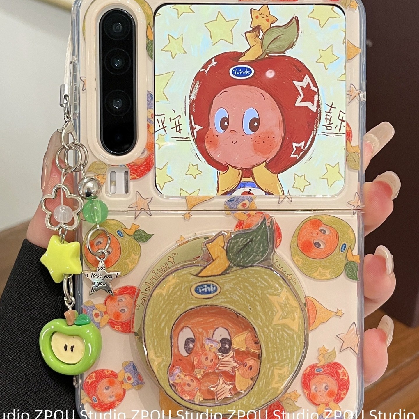 2025适用华为purax折叠屏pocket2手机壳可爱卡通苹果星星人新款