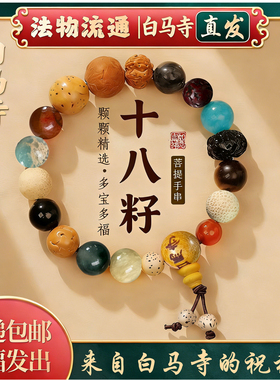 洛阳白马寺十八籽白玉菩提手链