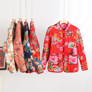 2025新款棉袄女款冬季加厚保暖棉衣中老年棉服民族风东北大花袄