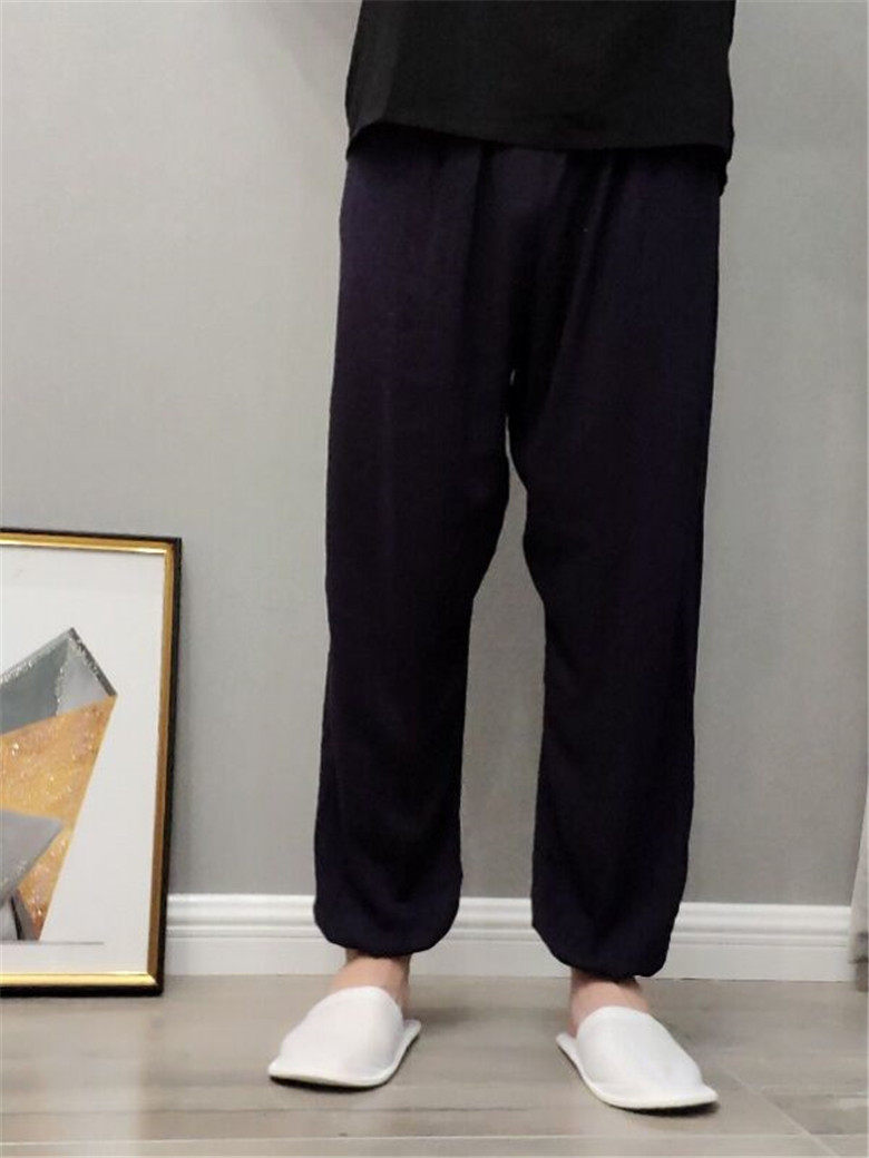 夏季中老年人造棉绸加大加肥灯笼裤长裤男 女练功裤功夫裤家居裤