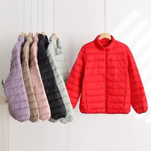 2025新轻薄羽绒棉服棉衣女秋冬工装 宽松立领纯色保暖外套 棉袄短款