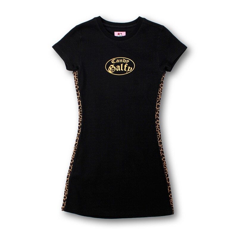 thumbnail for Welfare leaks! GALFY hot girl style y2k camouflage leopard print gal subculture knitted slim dress