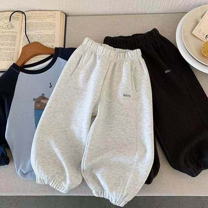 男童运动裤2025新款女童儿童宽松加绒休闲裤宝宝卫裤长裤韩版裤子