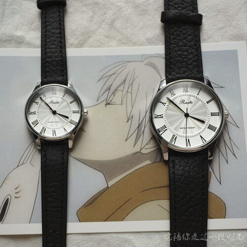 古早经典复古罗马字情侣手表