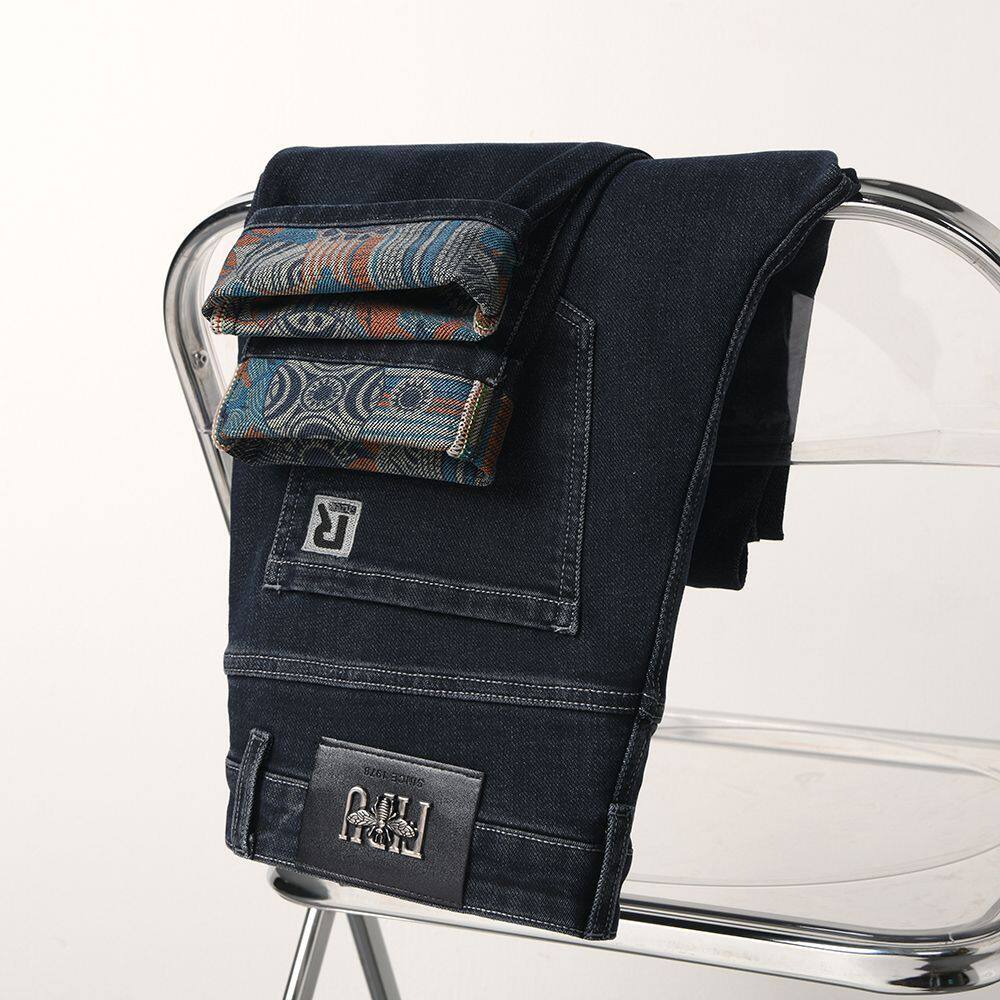 FIPU春夏新款男士牛仔裤轻奢潮流弹力宽松直筒修身商务休闲长裤