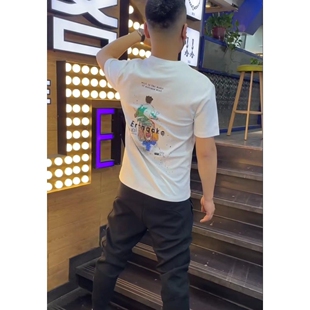 正品短袖T恤2025夏季新款米奇联名男子运动文化衫AHV631