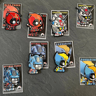 德国进口PATCHLAB擎天柱熊猫魔术贴章刺绣士气章3D背包补丁个性章