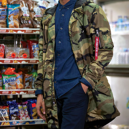 ALPHA鱼尾服飞行员夹克中款风衣