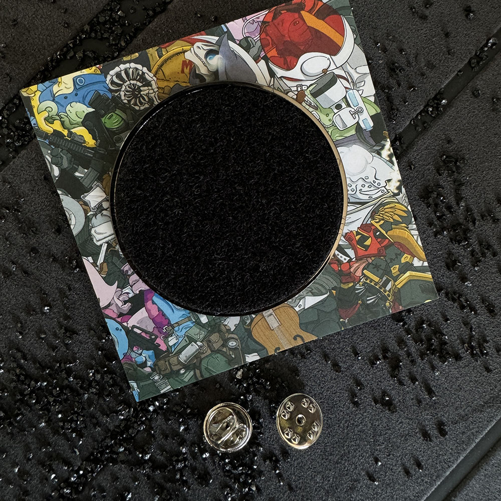 德国PATCHLAB进口士气章金属圆形毛面可粘贴勾面魔术贴章PatchPin