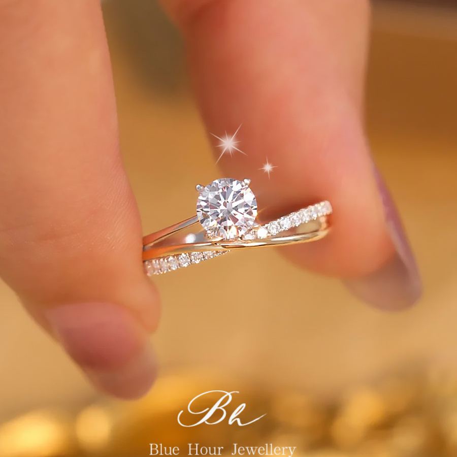 繁星仿莫桑石钻戒指女小众设计时尚个性高级感订求婚戒送女友礼物