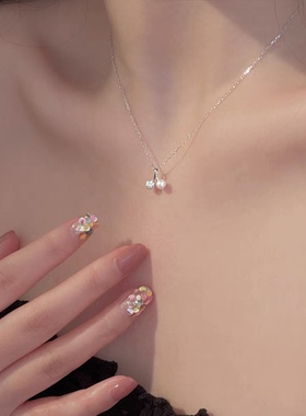 纯银樱桃项链女夏锁骨简约ins